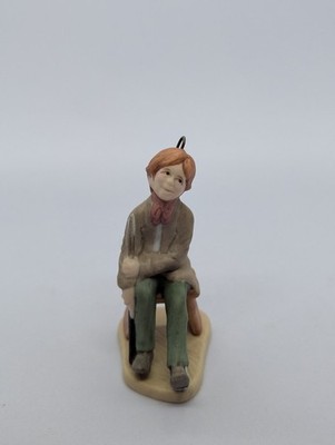 VTG Hallmark Dickens ''Tiny Tim''  1991 Fine Porcelain Christmas Ornament 3 1/2