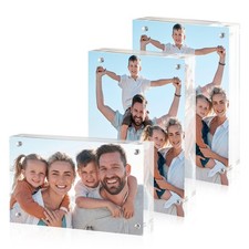 Acrylic Picture Frames 4x6 20mm Thicker - 3 Pcs Double Sided Magnetic Display