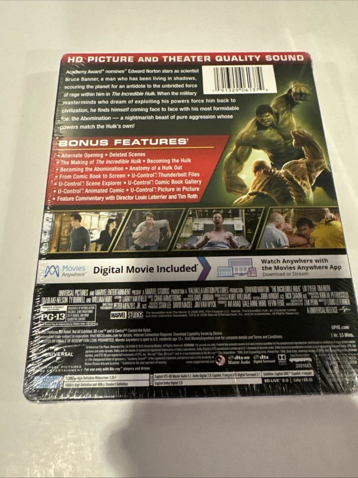 THE INCREDIBLE HULK (2008) Blu-Ray FYE USA Exclusive Limited Edition STEELBOOK Foto 2 de 2