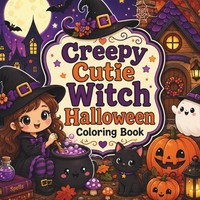 Halloween Malbuch Creepy Cutie Witch 50 Kawaii Szenen Entspannung Spaß