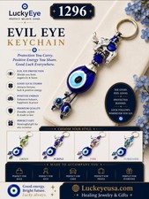 Small Elephant Charm Evil Eye Key Chain for Protection and Good Luck 1296