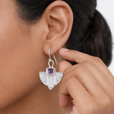 Morganite Gemstone Drop Earrings 925 Sterling Silver Handmade Jewelry For Her