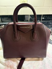 Givenchy Sugar Goatskin Mini Antigona Oxblood...