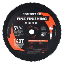 COMOWARE 7-1/4“ Circular Saw Blade, 140T Table Saw Blade, 5/8" Arbor, ATB Circ