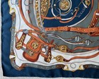 TORRENTE PARIS 100% Silk Scarf 34X 34 Inch Equestrian Design, Steel Blue — photo 7