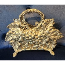 Godinger 1994 Silver Holloware Napkin Letter Holder Holder Engraved Grapes 7 x 5