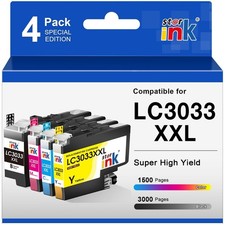 Compatible for LC3033 BK C M Y Ink Cartridges Brother LC3033XXL Super High-Yield