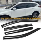 Window Visor Vent Rain Guards Deflector For 2017-2022 Honda CR-V CRV JDM Mugen