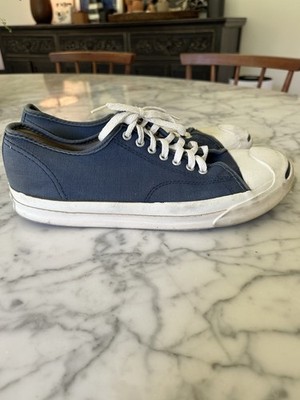 Vintage Converse Jack Purcell White Canvas Sneakers Made in USA Sz