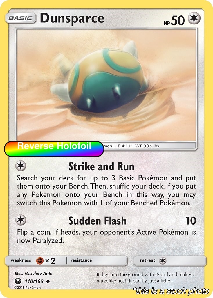 Reverse Holofoil - Dunsparce - 110/168 - SM - Celestial Storm - NM