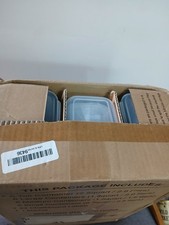 Vtopmart Clear Plastic Food Storage Containers 25pc Blue Snap Lids Labels/Marker