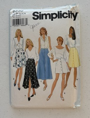 Simplicity 9585 Size 12-14-16 Misses  Set Of Skirts FACTORY FOLDED 1990 s VTG