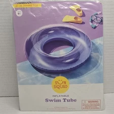 Sun Squad Inflatable Swimming Pool Tube Blue Purple New