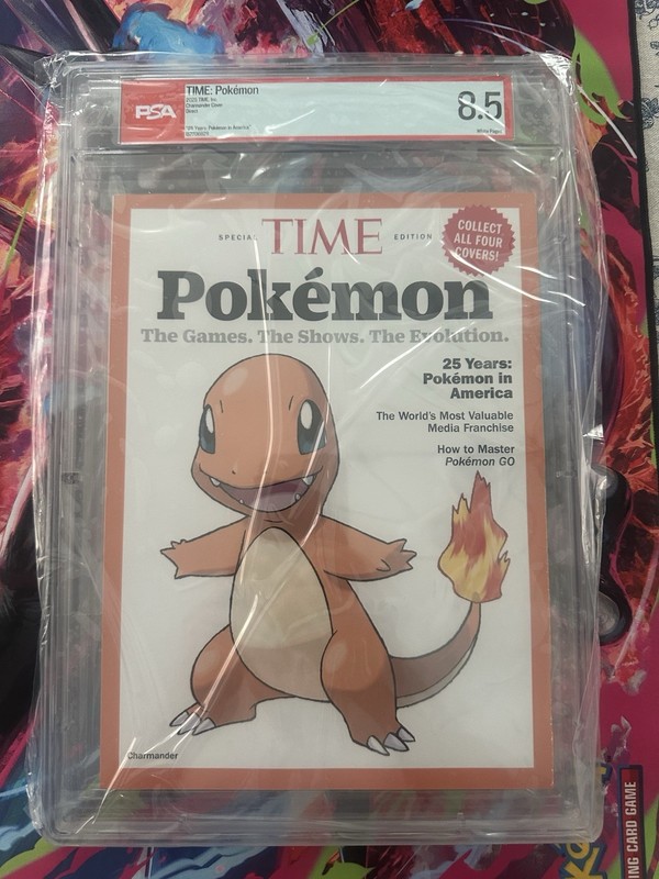 PSA 8.5 Charmander Time Magazine Pokemon 25 Years Anniversary 2025 White Pages