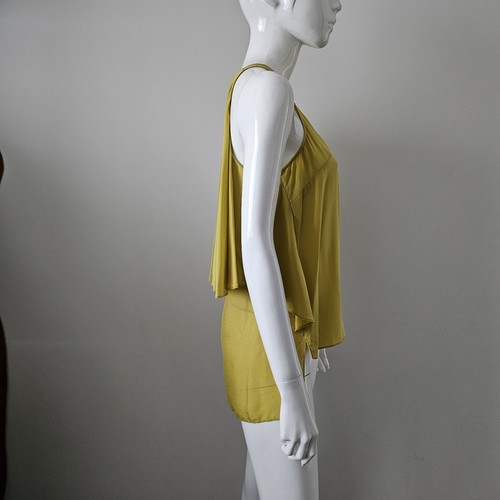 Sass & Bide Silk Chartreuse Top Tank Size 8 - Picture 7 of 8