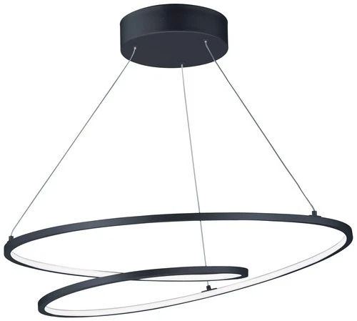 ET2 Cycle 24 1/2" Wide Black LED Geometric Ring Pendant Light - Picture 2 of 10