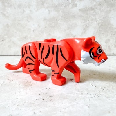 Lego Tier Land bb0787c05pb01 Katze großer Tiger schwarze Streifen Tiger Minifigur