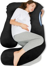 U-Shaped Pregnancy Pillow for Sleeping - Full Body Maternity Support Pillow with