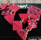 MAM' Earrings Lightweight Vintage 60+ Swarovski Crystals ArtDeco Whimsy BrickRed — photo 3