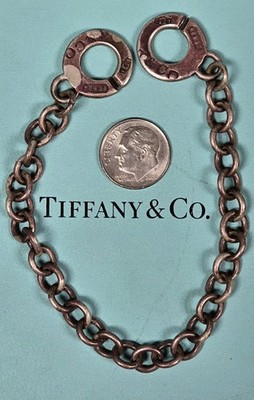 TIFFANY & CO 1837 Interlocking Circles Toggle Oval Link Bracelet 9'' Silver 925!!