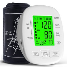 Arm Electronic Blood Pressure Monitor, Cuff 9-16", 3 Adjustable Backlight Colors