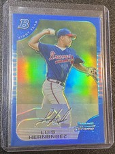 Luis Hernandez 2005 Bowman Chrome Blue Refractor card #176, #d 133/150! Braves!