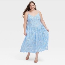 Roller Rabbit Floral Vines Drop Waist Midi A Line Paisley Sundress 4X Beachy