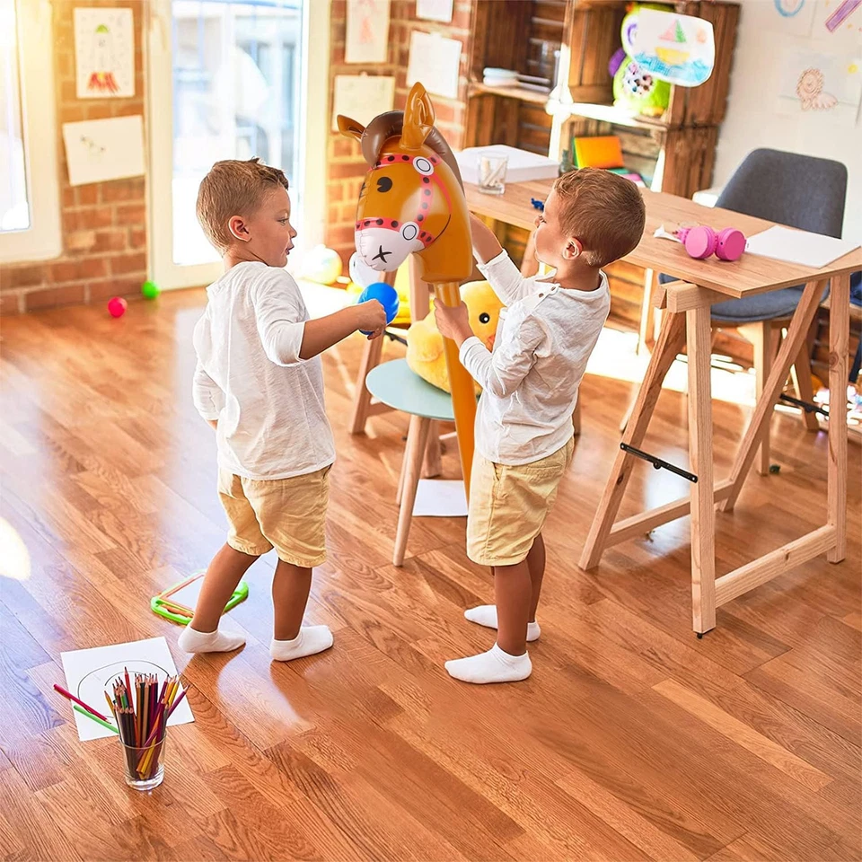 2 PIEZAS Palo Inflable Caballo, Cabeza de Caballo Inflable en Disfraz Rojo Foto 4 de 4