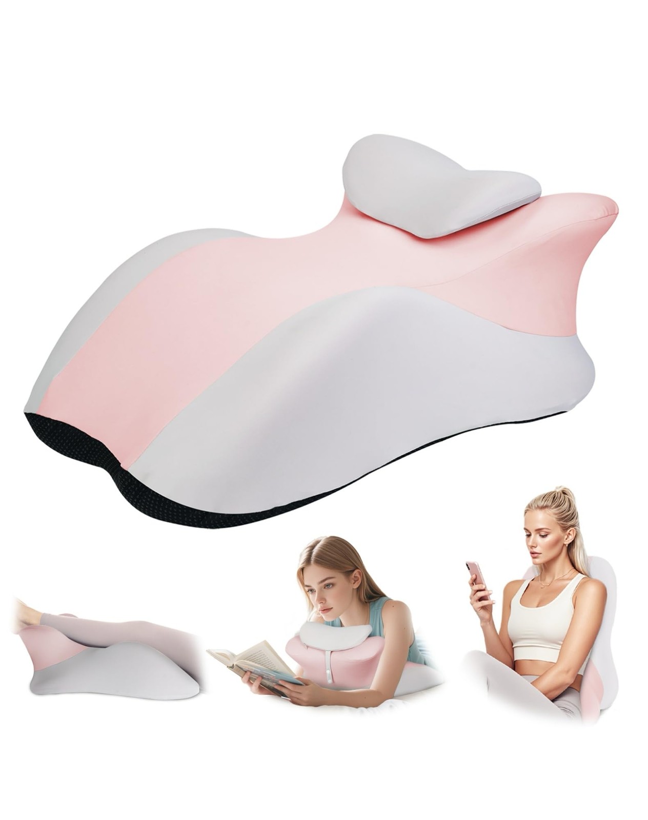Adult Memory Foam Wedge Pillow for Sitting Up in Bed, Ergonomic Support
