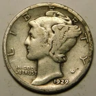 1929 S Mercury Dime 90% Silver    "Actual Coin Pictured- Not Cleaned"