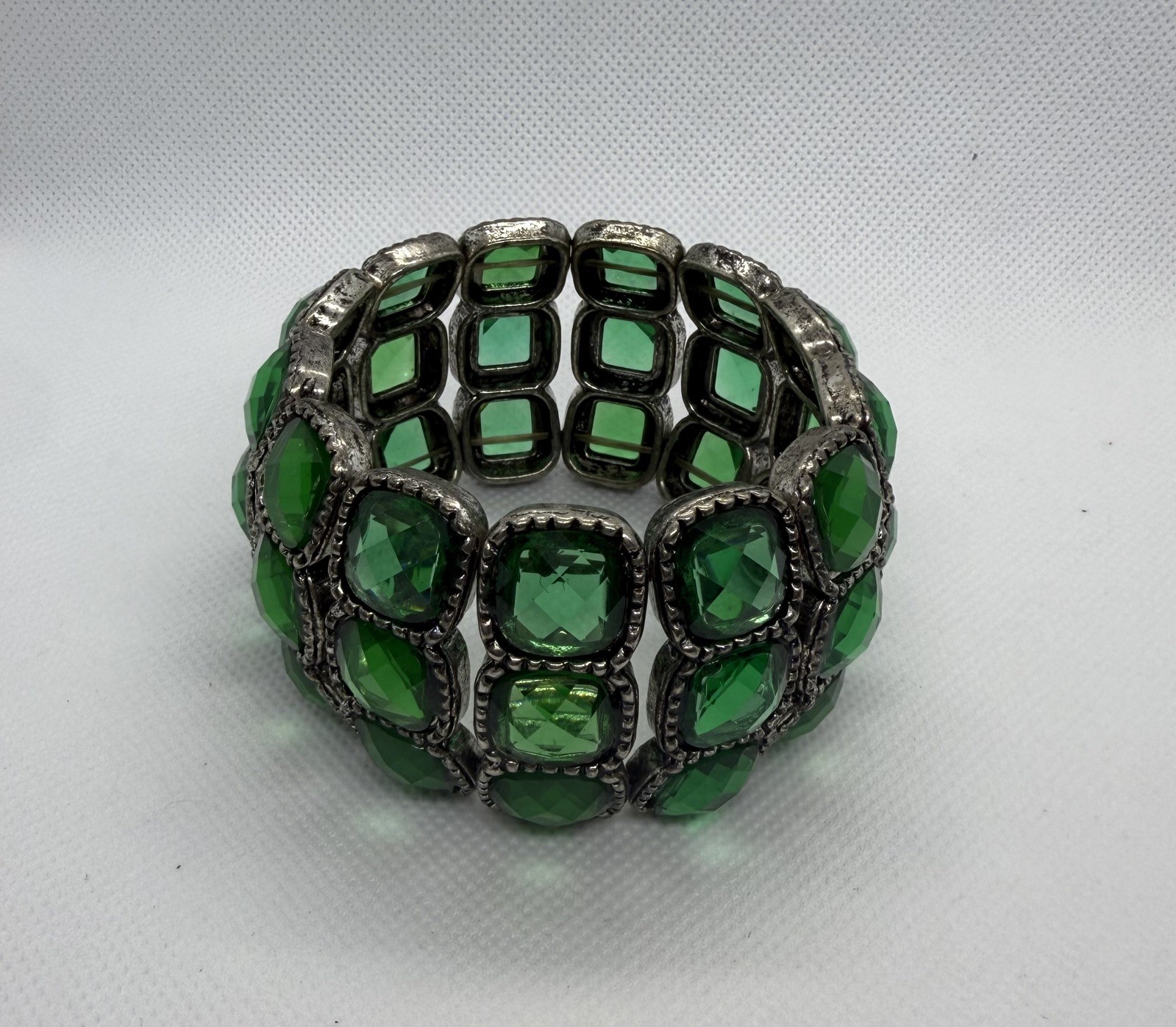 Turquoise Bangle Bracelet, Stretchable, Unique, T… - image 1