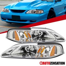 Fit 1994-1998 Ford Mustang 1pc Style Headlights Corner Signal Lamps Leftright Fit 1994-1998 Ford Mustang 1pc Style Headlights Corner Signal Lamps Leftright