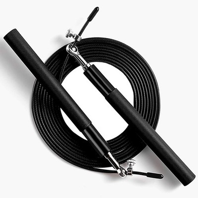 Speed Jump Rope - 360° Swivel Bearing - Adjustable steel coated skipping rope...