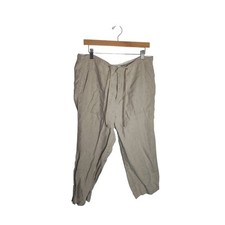 Vintage Liz Claiborne Lizwear 100 Linen Cropped capri tan trousers 14