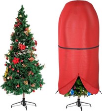 Christmas Tree Cover With Adjustable Straps, Durable Upright Xmas Storage cover 