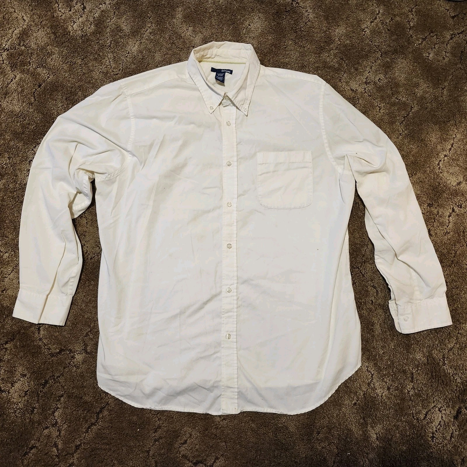 Basic Editions White Button Down Collared Long Sl… - image 4