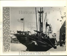 1964 Press Photo U.S. Wheat Ship Exilona Delivers 1st Shipment to Odessa, Russia