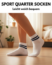 10-100 Paar Tennissocken Quarter Retro Sportsocken Herren Damen Socken Baumwolle