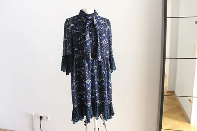 See by Chloe Russian Folk print Kleid Volants Rüschen S/36 grün blau Blumen - Bild 1 von 4