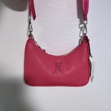 Steve Madden Fuchsia Shoulder Bag with Detachable Strap, Pouch, Logo  Zipper