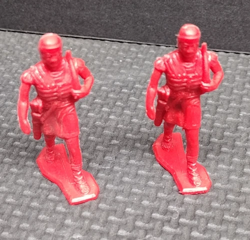 2PC Vintage 1950-60's Marx Ben Hur Playset Roman Soldier w/bow Plastic Figure