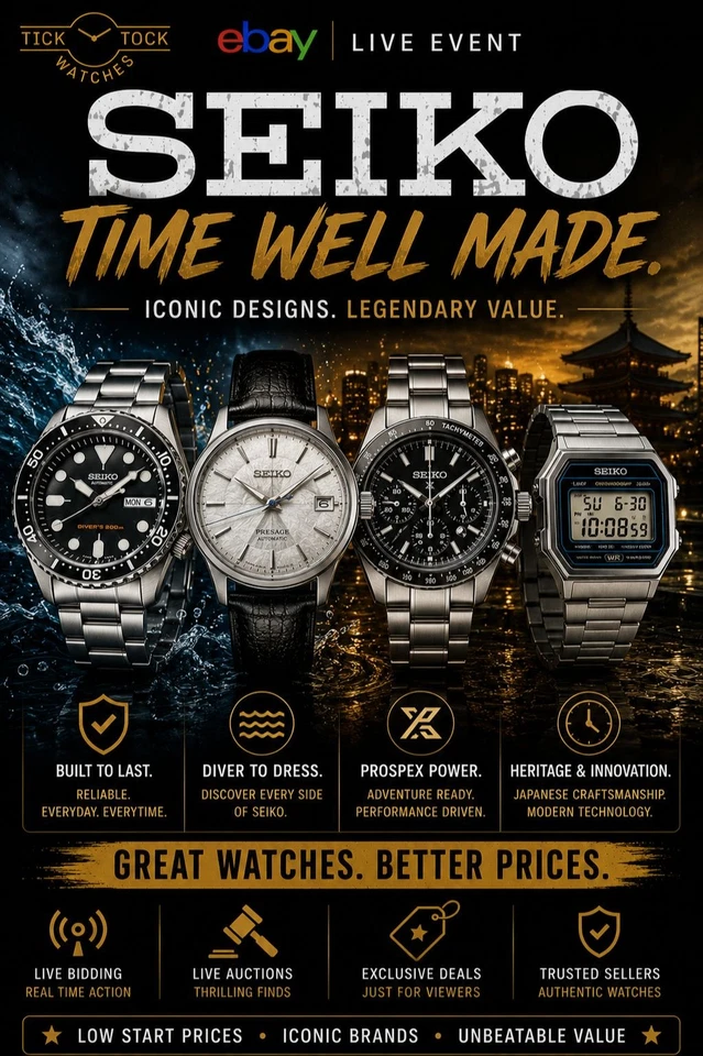 Wednesday Watches - Seiko Show - 99p Auction Starts & Buy It Now!