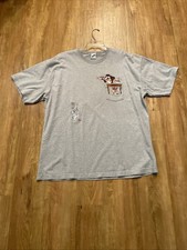 Looney Tunes Shirt Mens 2XL Warner Bros Bugs Bunny Taz Cartoon Pocket 1998 Rare
