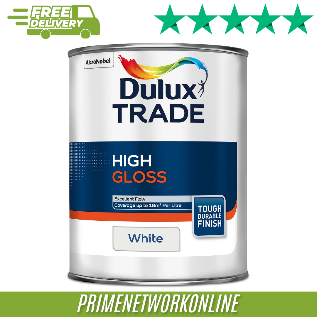 Dulux Trade White High Gloss Metal & Wood Paint 1L