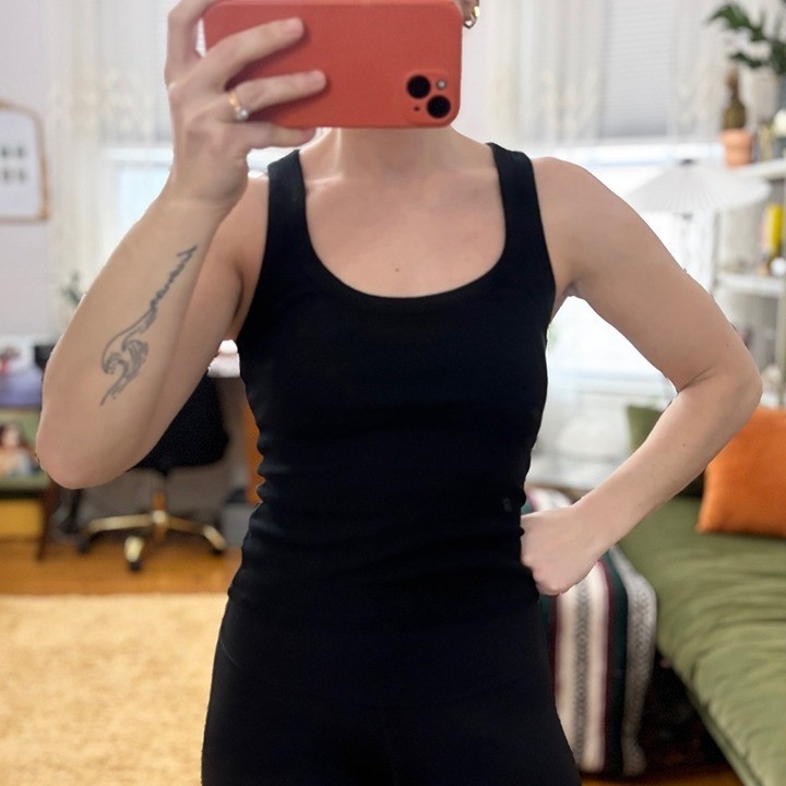 NWOT Zara Ribbed Basic Black Sleeveless Ribbed Basic Tank Top - Sz Small