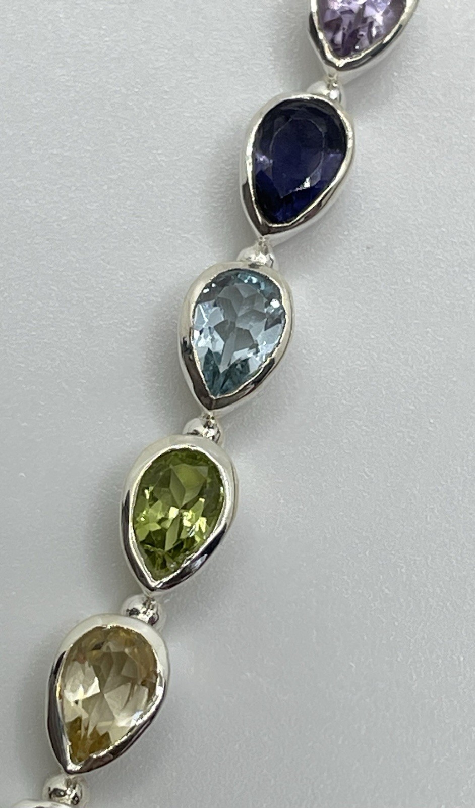 Sterling Silver Multi Gemstone Chakra Pendant 925… - image 5