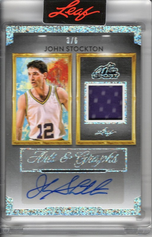 2026 LEAF ART OF SPORT JOHN STOCKTON AUTO/GAME-USED RELIC #3/6 *ARTS & GRAPHS*