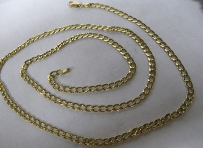 14K MASSIVES GOLD 24'' HOHL 2,2mm PANZERKETTE HALSKETTE 5,5 GRAMM SCHÖNER ZUSTAND