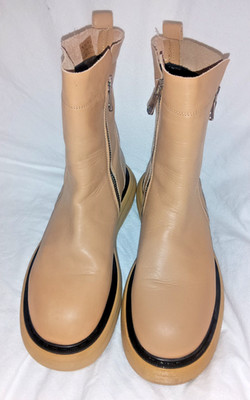 Free People Women Mara Zip Moto Boots  leather Size 38 1/2 USA 8.5