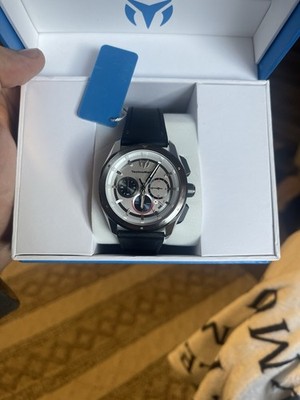 NEW TechnoMarine TM-318088 Men's Ocean Nomad 43mm Watch Black Leather w/ CASE
